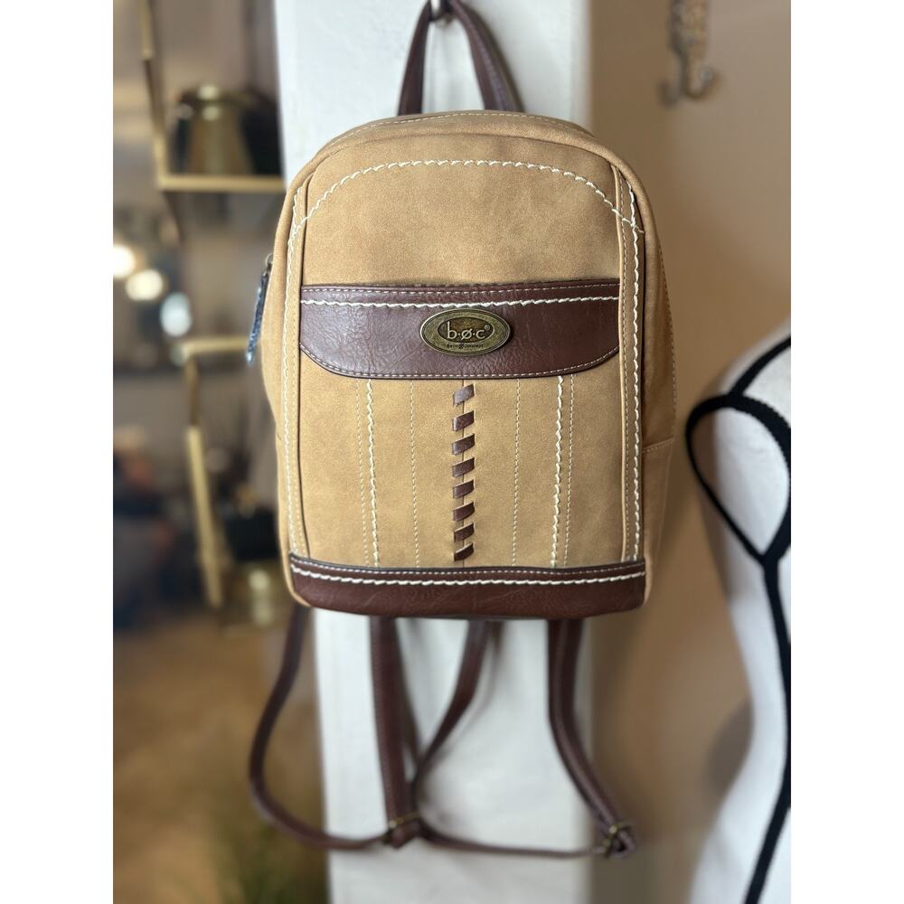 b.o.c Born Concept One Size Saddle/Chocolate Faux Leather Backpack Purse Bag NEW